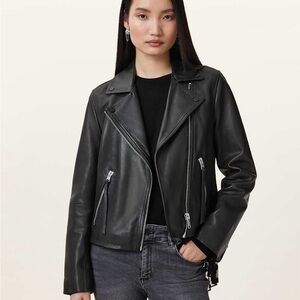All Saints Dalby Black Leather Jacket